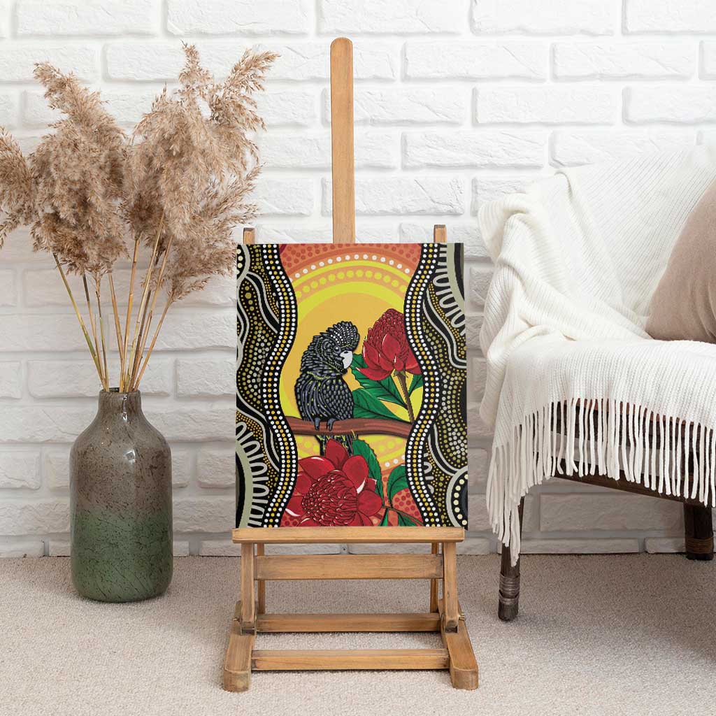 Waratah And Banksian Cockatoo Canvas Wall Art Aboriginal Art