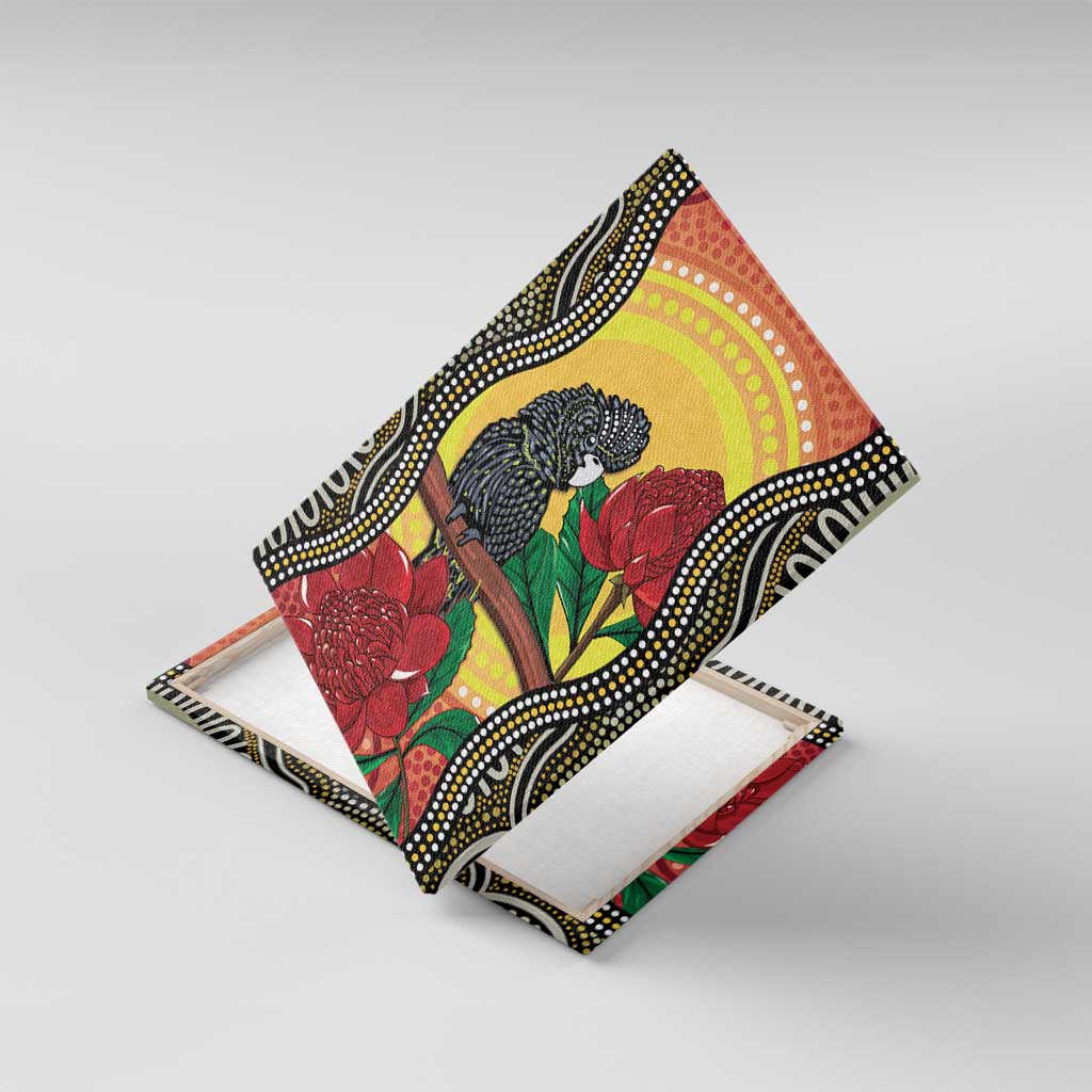Waratah And Banksian Cockatoo Canvas Wall Art Aboriginal Art