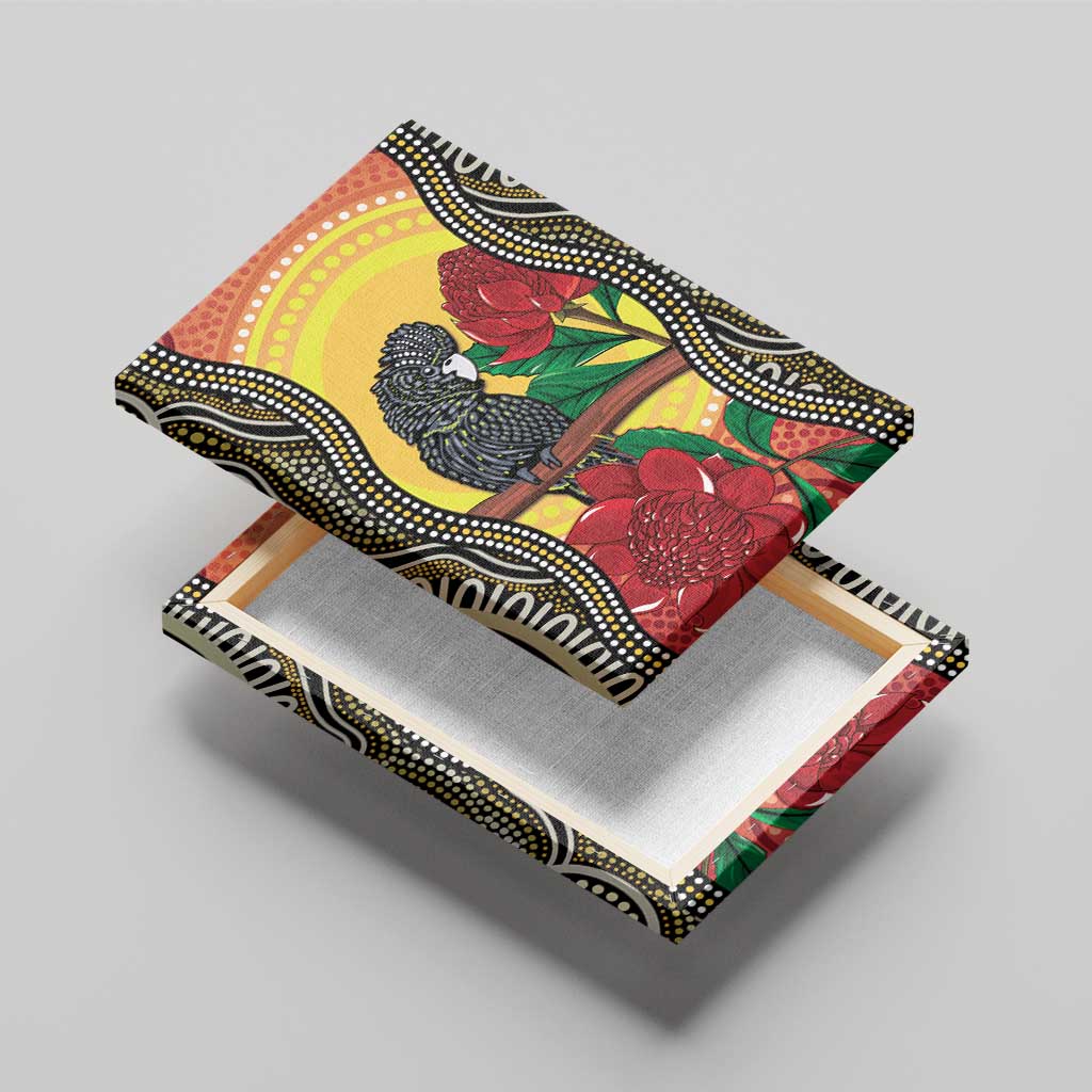 Waratah And Banksian Cockatoo Canvas Wall Art Aboriginal Art