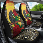 Waratah And Banksian Cockatoo Car Seat Cover Aboriginal Art