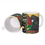 Waratah And Banksian Cockatoo Ceramic Mug Aboriginal Art - Aussie Hoodie