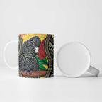 Waratah And Banksian Cockatoo Ceramic Mug Aboriginal Art - Aussie Hoodie