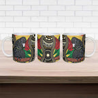 Waratah And Banksian Cockatoo Ceramic Mug Aboriginal Art - Aussie Hoodie