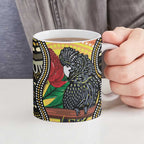 Waratah And Banksian Cockatoo Ceramic Mug Aboriginal Art - Aussie Hoodie