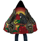 Waratah And Banksian Cockatoo Cloak Aboriginal Art - Aussie Hoodie