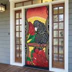 Waratah And Banksian Cockatoo Door Cover Aboriginal Art - Aussie Hoodie