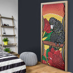 Waratah And Banksian Cockatoo Door Cover Aboriginal Art - Aussie Hoodie
