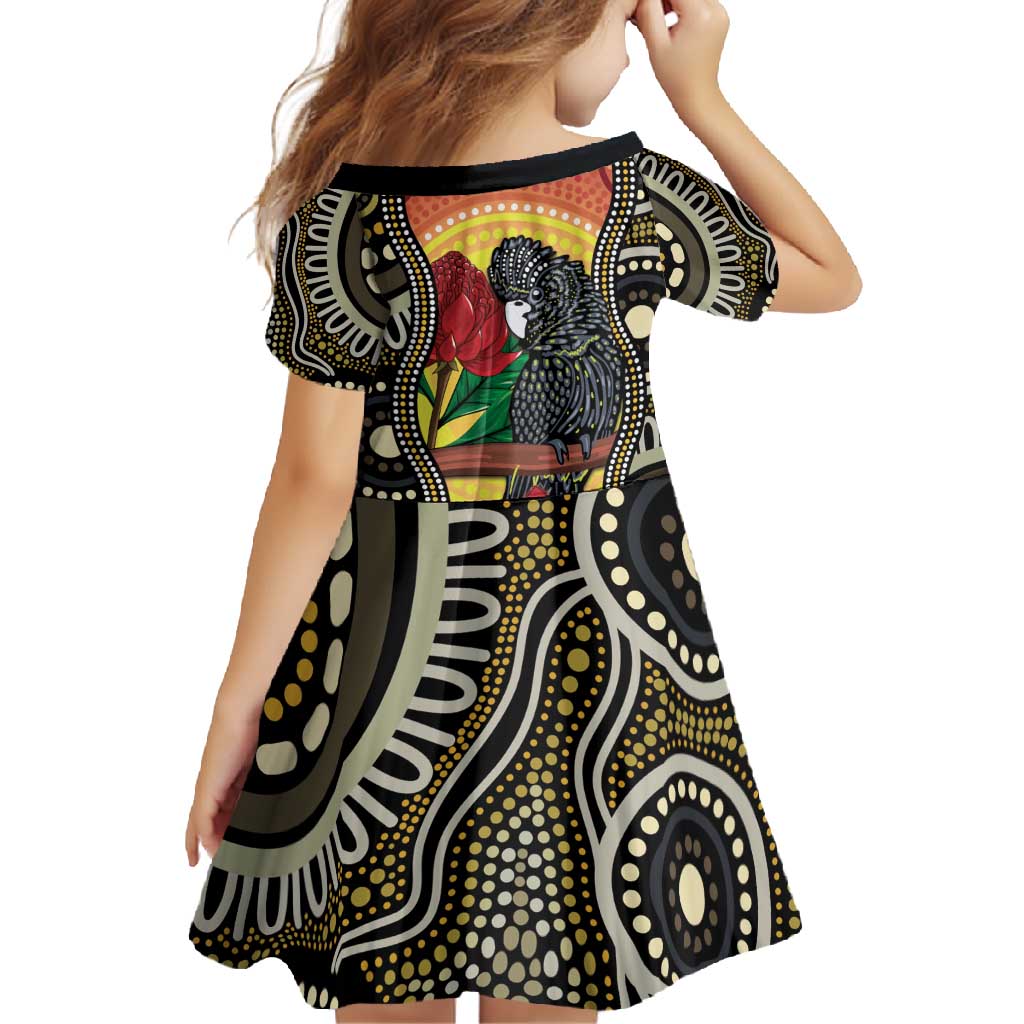 Waratah And Banksian Cockatoo Family Matching Tank Maxi Dress and Hawaiian Shirt Aboriginal Art