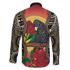 Waratah And Banksian Cockatoo Family Matching Tank Maxi Dress and Hawaiian Shirt Aboriginal Art