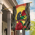 Waratah And Banksian Cockatoo Garden Flag Aboriginal Art