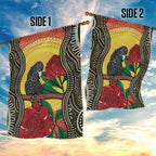 Waratah And Banksian Cockatoo Garden Flag Aboriginal Art