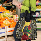 Waratah And Banksian Cockatoo Grocery Bag Aboriginal Art