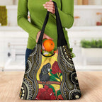 Waratah And Banksian Cockatoo Grocery Bag Aboriginal Art