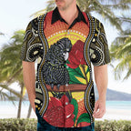 Waratah And Banksian Cockatoo Hawaiian Shirt Aboriginal Art
