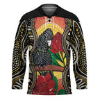 Waratah And Banksian Cockatoo Hockey Jersey Aboriginal Art - Aussie Hoodie
