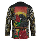 Waratah And Banksian Cockatoo Hockey Jersey Aboriginal Art - Aussie Hoodie