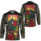 Waratah And Banksian Cockatoo Hockey Jersey Aboriginal Art - Aussie Hoodie