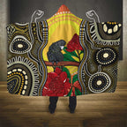 Waratah And Banksian Cockatoo Hooded Blanket Aboriginal Art