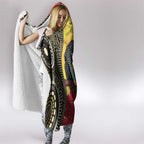 Waratah And Banksian Cockatoo Hooded Blanket Aboriginal Art