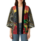 Waratah And Banksian Cockatoo Kimono Aboriginal Art - Aussie Hoodie