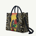 Waratah And Banksian Cockatoo Leather Bag Aboriginal Art - Aussie Hoodie