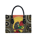 Waratah And Banksian Cockatoo Leather Bag Aboriginal Art - Aussie Hoodie