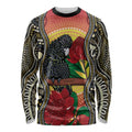 Waratah And Banksian Cockatoo Long Sleeve Shirt Aboriginal Art