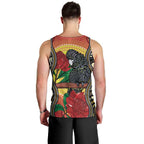 Waratah And Banksian Cockatoo Men Tank Top Aboriginal Art