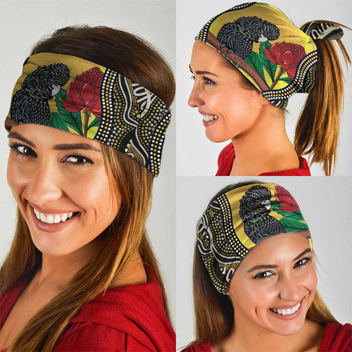 Waratah And Banksian Cockatoo Neck Gaiter Aboriginal Art - Aussie Hoodie