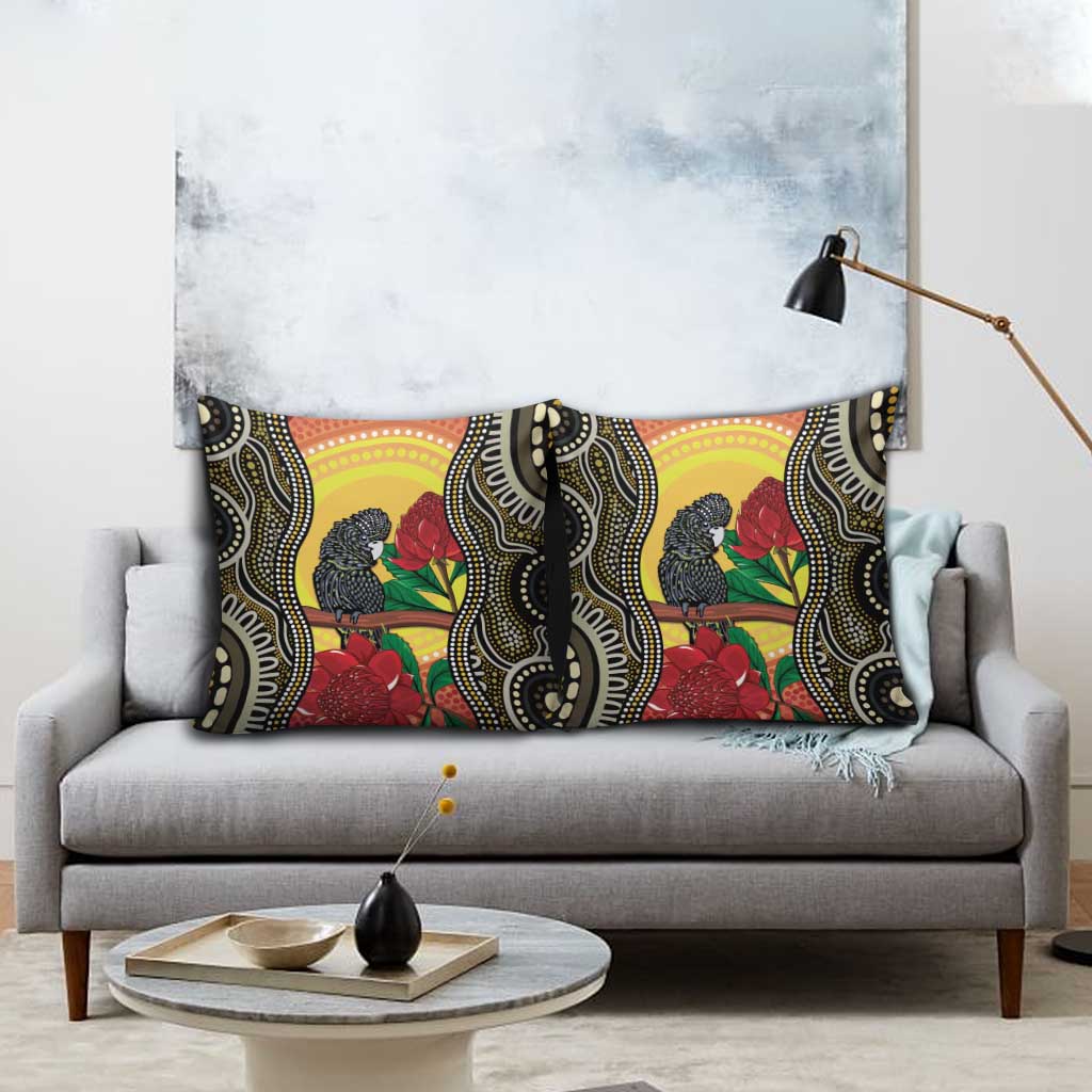 Waratah And Banksian Cockatoo Pillow Cover Aboriginal Art - Aussie Hoodie