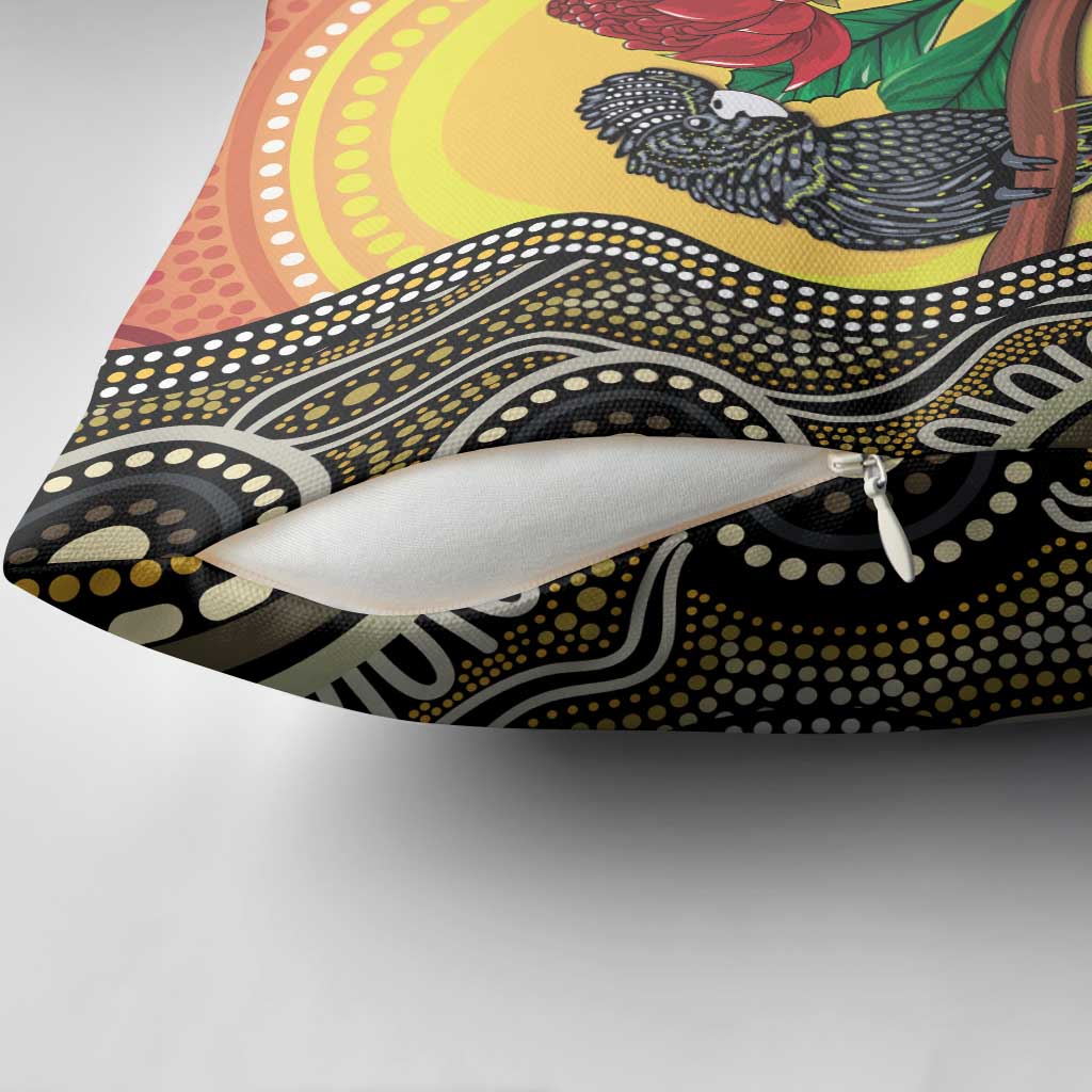 Waratah And Banksian Cockatoo Pillow Cover Aboriginal Art - Aussie Hoodie