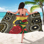 Waratah And Banksian Cockatoo Sarong Aboriginal Art