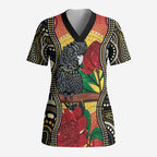Waratah And Banksian Cockatoo Scrub Top Aboriginal Art - Aussie Hoodie