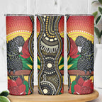 Waratah And Banksian Cockatoo Skinny Tumbler Aboriginal Art