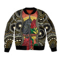 Waratah And Banksian Cockatoo Sleeve Zip Bomber Jacket Aboriginal Art
