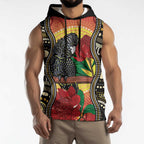Waratah And Banksian Cockatoo Sleeveless Hoodie Aboriginal Art - Aussie Hoodie