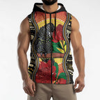Waratah And Banksian Cockatoo Sleeveless Zip Hoodie Aboriginal Art LT14