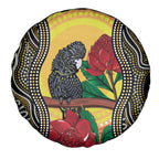 Waratah And Banksian Cockatoo Spare Tire Cover Aboriginal Art