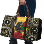 Waratah And Banksian Cockatoo Travel Bag Aboriginal Art - Aussie Hoodie