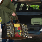 Waratah And Banksian Cockatoo Travel Bag Aboriginal Art - Aussie Hoodie