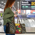 Waratah And Banksian Cockatoo Travel Bag Aboriginal Art - Aussie Hoodie