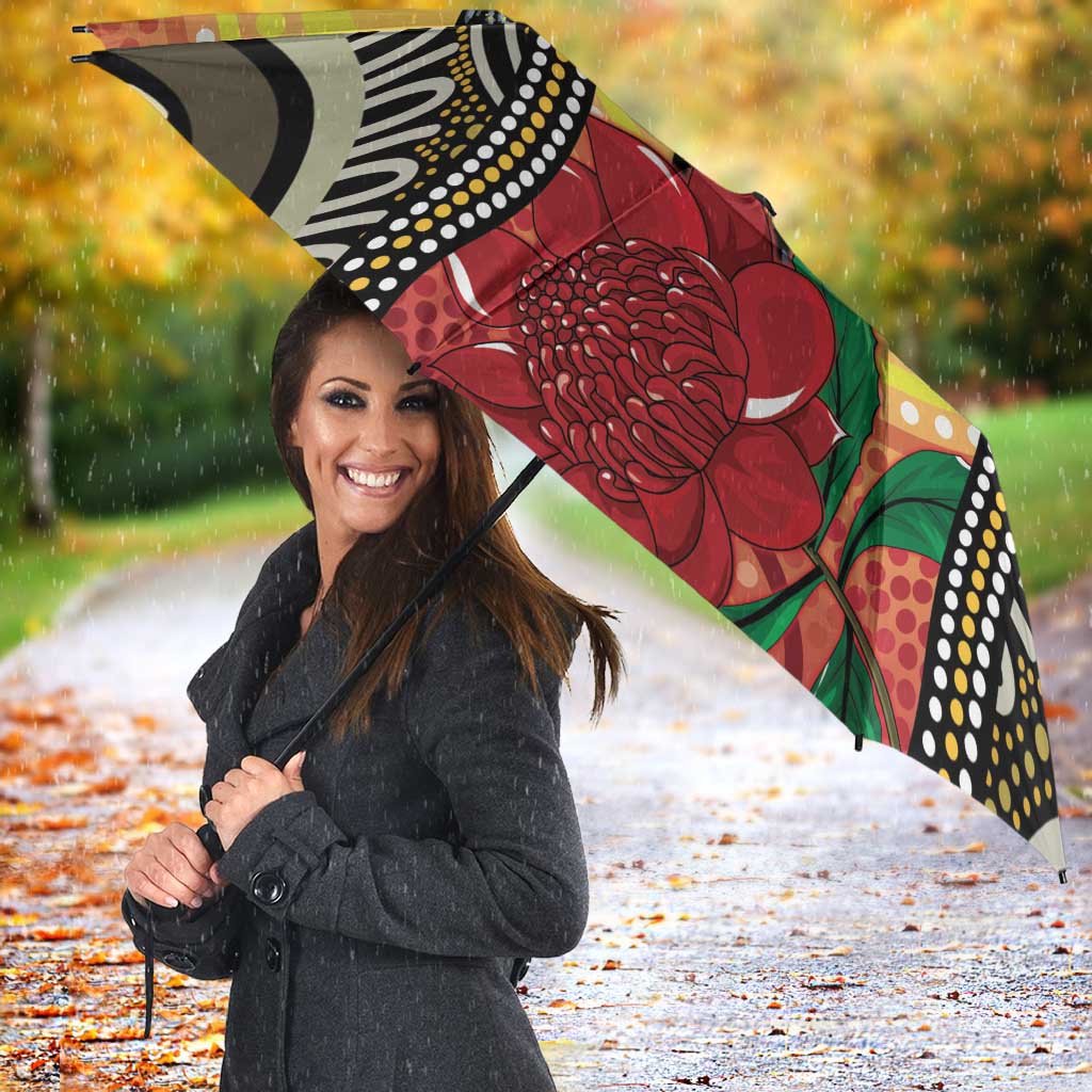 Waratah And Banksian Cockatoo Umbrella Aboriginal Art - Aussie Hoodie