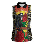 Waratah And Banksian Cockatoo Women Sleeveless Polo Shirt Aboriginal Art