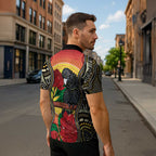 Waratah And Banksian Cockatoo Zipper Polo Shirt Aboriginal Art - Aussie Hoodie