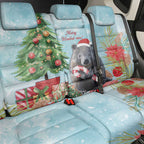 Australia Christmas Back Car Seat Cover Merry Wombat-mas Watercolor Style