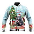 Australia Christmas Baseball Jacket Merry Wombat-mas Watercolor Style