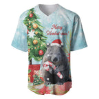 Australia Christmas Baseball Jersey Merry Wombat-mas Watercolor Style