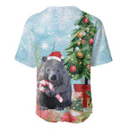 Australia Christmas Baseball Jersey Merry Wombat-mas Watercolor Style
