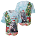 Australia Christmas Baseball Jersey Merry Wombat-mas Watercolor Style