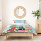 Australia Christmas Bedding Set Merry Wombat-mas Watercolor Style